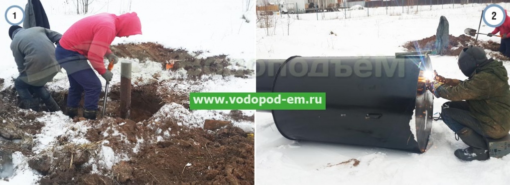 Копается котлован для установки кессона в деревне Клейменово Серпуховского района